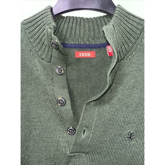 Izod Men's Sweater Green Size Large - Picture 2 of 5
